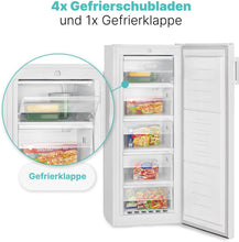 Load image into Gallery viewer, Congélateur 165L blanc Bomann GS7317-1-blanc, Volume net : 165 litres, pose libre, Éclairage intérieur à LED, Température réglable, silencieux, economique Congélateur 4 étoiles