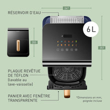 Load image into Gallery viewer, Panasonic NF-CC500SXE AirFryer Friteuse sans huile avec Hublot, 5L, 80-200°C, Minuterie Numérique et Écran LCD, Vapeur Douce, 11 Préréglages, Nettoyage Facile, Gris Mat