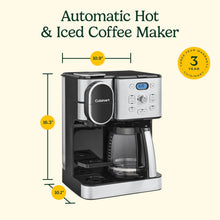 Load image into Gallery viewer, Cuisinart Cafetière, carafe en verre de 12 tasses, cafetière automatique chaude et glacée, machine à café à serveur unique, acier inoxydable noir, SS-16BKS