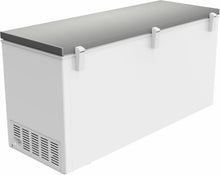 Load image into Gallery viewer, METRO Professional Congélateur bahut GHF2700S, acier, 188 x 73.5 x 94.5 cm, 700 L, 125 W, 3 paniers, éclairage LED, avec serrure, blanc/gris