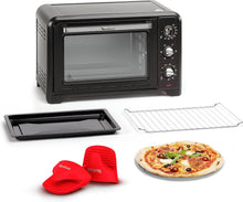 Load image into Gallery viewer, Moulinex Four électrique 39 L, 7 modes de cuisson, Chaleur tournante, Thermostat réglable jusqu’à 240° C, Tournebroche, Minuteur 120 min, Grille réversible, Optimo noir OX485810