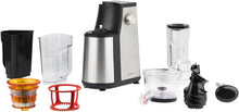 Load image into Gallery viewer, H.Koenig GSX12 Vertical Juice Extractor Stainless Steel Black, Fruit and Vegetable Juice, BPA Free, 82 mm Wide Mouth, Soft Pressure, 1 Litre, 400 W