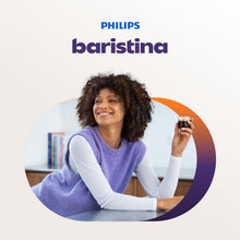 Load image into Gallery viewer, Philips Baristina Machine à expresso - Un véritable expresso, en toute simplicité - Compacte - 16 bars de pression - Broyeur intégré - Machine blanche avec porte-filtre blanc (BAR300/00)