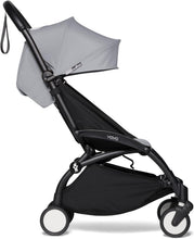 Load image into Gallery viewer, Poussette BABYZEN YOYO2 6+ (Cadre noir + pack couleur Aqua) - Comprend un harnais, un dossier, des arceaux de capote, une bandoulière, un coussin d’assise, et une capote assortie