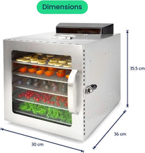 Load image into Gallery viewer, Vita5 Nobel Pro6 Deshydrateur Alimentaire avec 6 Plateaux en Inox - Déshydrateur avec Minuterie 24h et Température 35-75 °C - Deshydrateur Viande, Fruits, Champignons - 650W Déshydrateur Alimentaire