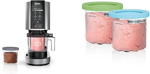 Ninja CREAMi Deluxe Ice Cream & Frozen Treat Maker for Ice Cream, Sorbet, Milkshakes, Frozen Yogurt, & More, 11-in-1, XL Capacity, Silver, Includes (2) Family-Sized 24 oz. Tubs, NC501