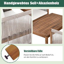 Load image into Gallery viewer, Zepneiy Salon de Jardin, Salon de Jardin 4 Personnes, avec canapé, Table Basse et Coussins, Housse en Tissu déhoussable et Lavable, Noir (Coussins d'assise Inclus)