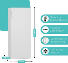 Load image into Gallery viewer, Congélateur 165L blanc Bomann GS7317-1-blanc, Volume net : 165 litres, pose libre, Éclairage intérieur à LED, Température réglable, silencieux, economique Congélateur 4 étoiles