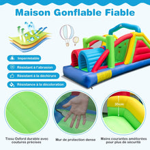 Load image into Gallery viewer, Château Gonflable pour 4 Enfants avec 2 Toboggans Tunnels Zone de Rebond Escalade Obstacles Maison de Jeu avec Souffleur de 680 W