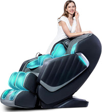 Load image into Gallery viewer, HealthRelife Fauteuil de Massage pour Tout Le Corps - Chaise de Massage Intelligente Zero Gravity - Mains robotiques 3D avec Rail SL - Fauteuil de Relaxation Bluetooth - Noir