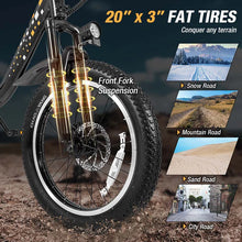 Load image into Gallery viewer, Folding Electric Bike for Adults with 20" Fat Tires, 750W Brushless Motor, 30MPH, 44-Mile Range, LCD Display &amp; Fork Suspension for Snow/Sand Commuting