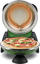 Load image into Gallery viewer, G3 Ferrari G10006 Pizza Express Delizia, 1200 W Pizza Oven, Adjustable Thermostat up to 400°C, Cooks Tasty Pizza in 5 Minutes, Double Resistance, Recipe Book and Spatulas Included - Black