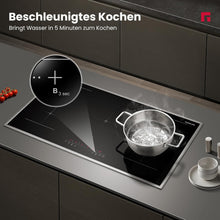Load image into Gallery viewer, GASLAND IH905BFB Plaque de Cuisson Induction encastrable 90 cm, 5 foyers avec cadre en inox, zone spéciale BBQ, PowerBoost, 10000W (Poêle non incluse)