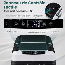 Load image into Gallery viewer, Glacière Électrique Portable Double Zone 40L Réfrigérateur de Voiture 12 V à Compresseur -20℃ ~ 2012/24V CC et 100-240V CA Noir -