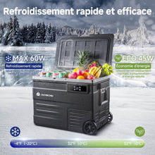 Load image into Gallery viewer, AAOBOSI 45L Glacière à Compresseur, Glaciere Électrique -20℃ à 20℃, Frigo Camion APP&amp;Bouton Contrôle, 12/24V DC et 100-240V AC Glaciere Camping Pour Voiture, Camion, Bateau et Prise De Courant