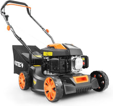 Load image into Gallery viewer, FUXTEC Tondeuse thermique pousse FX-RM4646ECO - Tres bon rapport qualit-prix - Easy Clean 3en1 largeur de coupe 46cm - bac de ramassage 50L