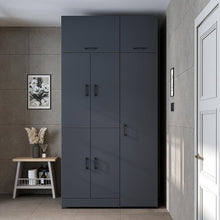 Load image into Gallery viewer, ROOMART Dora - Armoire de machine à laver - Pour sèche-linge et machine à laver - En 4 couleurs - Avec portes et panneau coulissant - Blanc - Chêne blanc - Chêne anthracite - Chêne blanc (chêne blanc)
