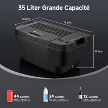 Load image into Gallery viewer, AAOBOSI 46 L Glaciere a Compression, Glaciere Electrique Double Zone, 12 V/24 V et 100-240 V Frigo Camping, -20 ℃ à 20 ℃, pour Voiture, Camion, Bateau, Camping-Car
