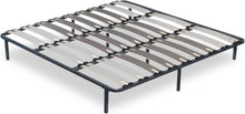Load image into Gallery viewer, SAMPUR - Morpholattes bed base | 90 x 190 cm | 7 legs included | Grey | 25 cm high | epoxy lacquered metal frame | Extra wide slats | 5 support zones