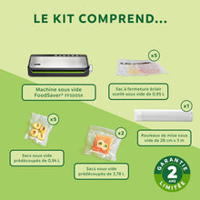 Load image into Gallery viewer, FoodSaver FFS005X Machine sous Vide avec Compartiment de Rangement pour Rouleau et Cutter, Fonction Pulse pour Aliments Fragiles, Inclus Accessoires et Sacs de Mise sous Vide Assortis
