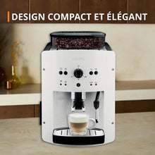 Load image into Gallery viewer, Krups Machine à café grain, 1,7 L, 2 tasses en simultané, Nettoyage automatique, Buse vapeur pour Cappuccino, Cafetière espresso, Essential noire YY8125FD, Noir