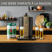 Load image into Gallery viewer, Krups Beertender Machine bière pression, Fûts de 5 L, Marques du groupe Heineken, Témoin lumineux, Température et mousse parfaites, Bière fraîche, Installation facile, Compact noire VB450E10