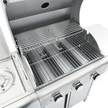 Load image into Gallery viewer, Furniture Select-Barbecue à gaz avec 4 brûleurs en acier inoxydable Argenté