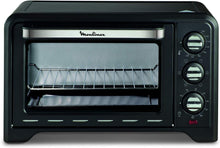 Load image into Gallery viewer, Moulinex Four électrique 39 L, 7 modes de cuisson, Chaleur tournante, Thermostat réglable jusqu’à 240° C, Tournebroche, Minuteur 120 min, Grille réversible, Optimo noir OX485810