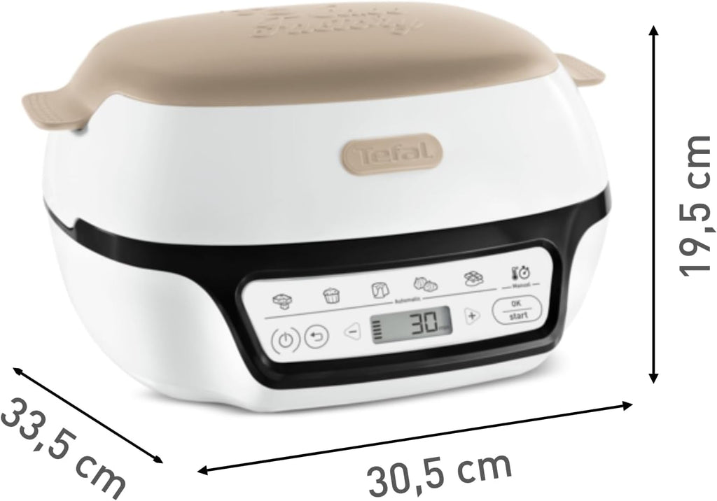 Tefal Smart Cake Machine, 5 Automatic Programs, Ideal Temperature and Time Adjustment, Non-Stick Aluminum Pan, 6 Creabake Muffin Tins, Cake Factory KD804910