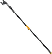 Load image into Gallery viewer, Fiskars Coupe-Branches Multifonctions Télescopique, pour Bois vert et Rameaux, Revêtement antiadhésif, Lame en acier/manche en aluminium, longueur 2,4 - 4 m, noir/orange, UPX86, 1023624