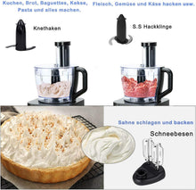 Load image into Gallery viewer, TopStrong Multifunctional Food Processor, 1100 W Multifunctional Food Processor, 11 in 1 Food Processor Included Chopper, Kneader Hook, Blender, Citrus Press and Coffee Grinder, 3.2L Bowl and 1.5L