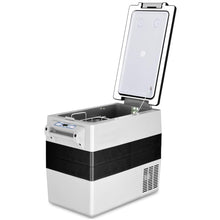 Load image into Gallery viewer, Réfrigérateur 52l de Voiture -20℃/+10℃ Mini Réfrigérateur Portable Ecran Lcd Adaptateur 69x34,5x52,5cm Noir+Gris