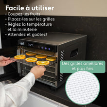 Load image into Gallery viewer, Vita5 Nobel Pro6 Deshydrateur Alimentaire avec 6 Plateaux en Inox - Déshydrateur avec Minuterie 24h et Température 35-75 °C - Deshydrateur Viande, Fruits, Champignons - 650W Déshydrateur Alimentaire