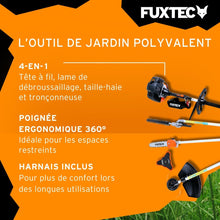 Load image into Gallery viewer, Fuxtec Débroussailleuse Thermique Multifonction 5 en 1 Multitool FX-MT152E - Easy Starter 3CV 52 cm³, Moteur 2 Temps, Élagueuse Taille Haie Coupe Bordure Avec Fil ou Lame 1 Mètre Rallonge