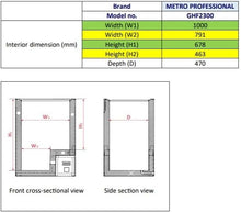 Load image into Gallery viewer, METRO Professional Congélateur bahut GHF2700S, acier, 188 x 73.5 x 94.5 cm, 700 L, 125 W, 3 paniers, éclairage LED, avec serrure, blanc/gris