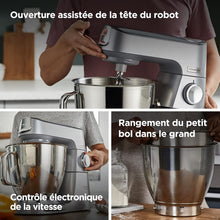 Load image into Gallery viewer, Kenwood Titanium Chef Baker KVC65.001WH, Pastry Robot with Integrated Scales, Including 3-Piece Pastry Set, Spatula &amp; Splash Protection, 1200 W, White