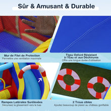 Load image into Gallery viewer, Château Gonflable Style Bateau avec Toboggan Incurvé Zone de Saut Mur d'Escalade avec Gonfleur 450 W