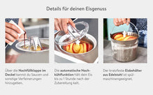 Load image into Gallery viewer, Elisa 2.0L Ice Cream Maker and Yogurt Maker with 180W Self-Cooling Compressor, Stainless Steel Ice Cream Maker with Cooling and Heating Function, Recipe Booklet Included