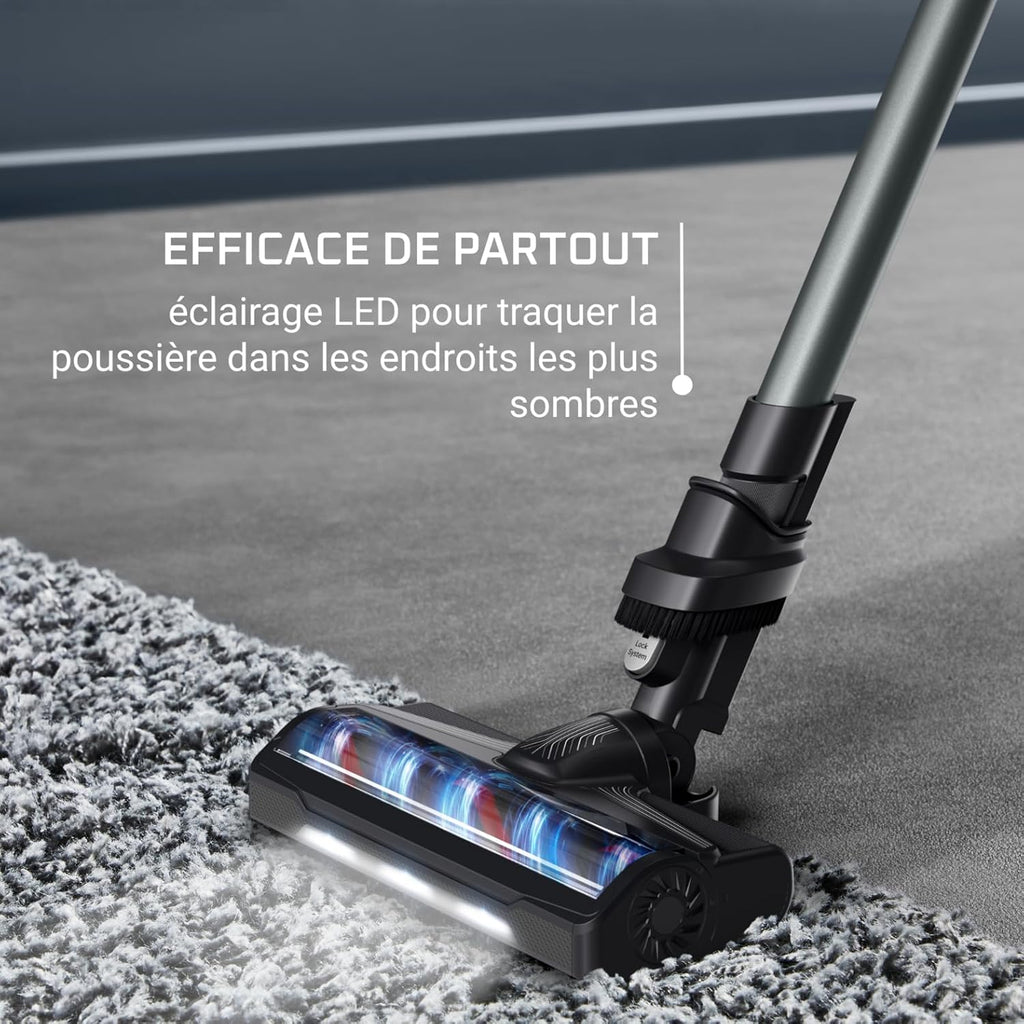 Rowenta X-Pert 7.60 Aspirateur Balai sans fil, Ultra Léger, Puissant 140W, Polyvalent, Autonomie 45min, Efficace tous Types de Sols RH6A33WO, Noir