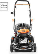 Load image into Gallery viewer, FUXTEC Tondeuse thermique pousse FX-RM4646ECO - Tres bon rapport qualit-prix - Easy Clean 3en1 largeur de coupe 46cm - bac de ramassage 50L