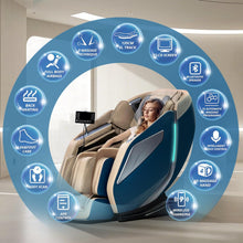 Load image into Gallery viewer, HealthRelife Fauteuil de Massage Complet du Corps avec Balayage corporel Mains robotiques 3D Housse de siège de Massage Shiatsu Intelligente avec Fonction vocale Chauffage du Dos (Bleu)