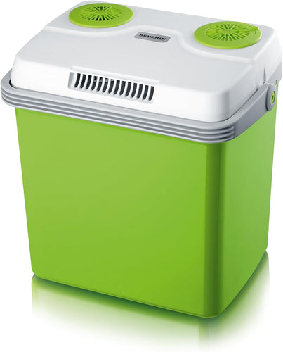 SEVERIN KB 2922 Electric Cooler (19 L) with Cooling and Keep Warm Function, Car Cooler with 2 Connections (Power Supply and Cigarette Lighter), Cool Box Green/Grey