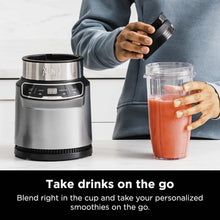 Load image into Gallery viewer, Ninja BN401 Nutri Pro Compact Personal Blender, Auto-iQ Technology, 1100-Peak-Watts, for Frozen Drinks, Smoothies, Sauces &amp; More, with (2) 24-oz. To-Go Cups &amp; Spout Lids, Cloud Silver
