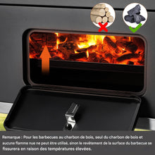 Load image into Gallery viewer, Barbecue Charbon de Bois XL, Chariot à Barbecue, Grill XL à Charbon avec Couvercle, Roues et Thermomètre, Réglable en Hauteur, Grand Barbecue au Charbon de Bois, pour Camping et Jardin, Noir