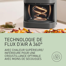 Load image into Gallery viewer, Panasonic NF-CC500SXE AirFryer Friteuse sans huile avec Hublot, 5L, 80-200°C, Minuterie Numérique et Écran LCD, Vapeur Douce, 11 Préréglages, Nettoyage Facile, Gris Mat