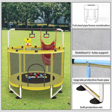 Load image into Gallery viewer, Trampoline pour Enfants, Trampoline réglable pour bébé avec Panier de Basket-Ball, Trampoline intérieur et extérieur de 200 kg avec enclos