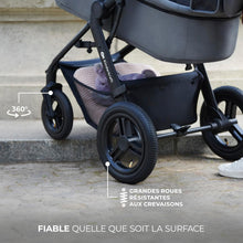 Load image into Gallery viewer, Kinderkraft MOOV2 Poussette 3 en 1, Système de voyage de la naissance à 27 kg, Siège auto Mink PRO I-Size inclus, Capote extensible avec filtre UPF50+, Accessoires pratiques, Gris
