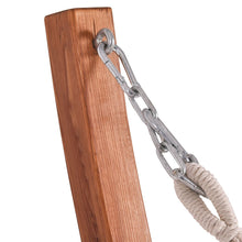 Load image into Gallery viewer, Hamac 1 Place 200x100cm avec Support en Bois de Mélèze Russe Capacité 120kg en Polyester Métal 313x115x120cm Naturel -