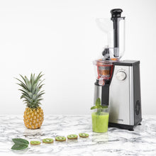 Load image into Gallery viewer, H.Koenig GSX12 Vertical Juice Extractor Stainless Steel Black, Fruit and Vegetable Juice, BPA Free, 82 mm Wide Mouth, Soft Pressure, 1 Litre, 400 W