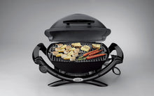 Load image into Gallery viewer, Weber Q1400 Barbecue électrique, surface de cuisson 43 x 32 cm, nomade, grille en fonte émaillée divisée en 2 parties, couvercle et cuve en fonte d'aluminium - Gris foncé (52020053)